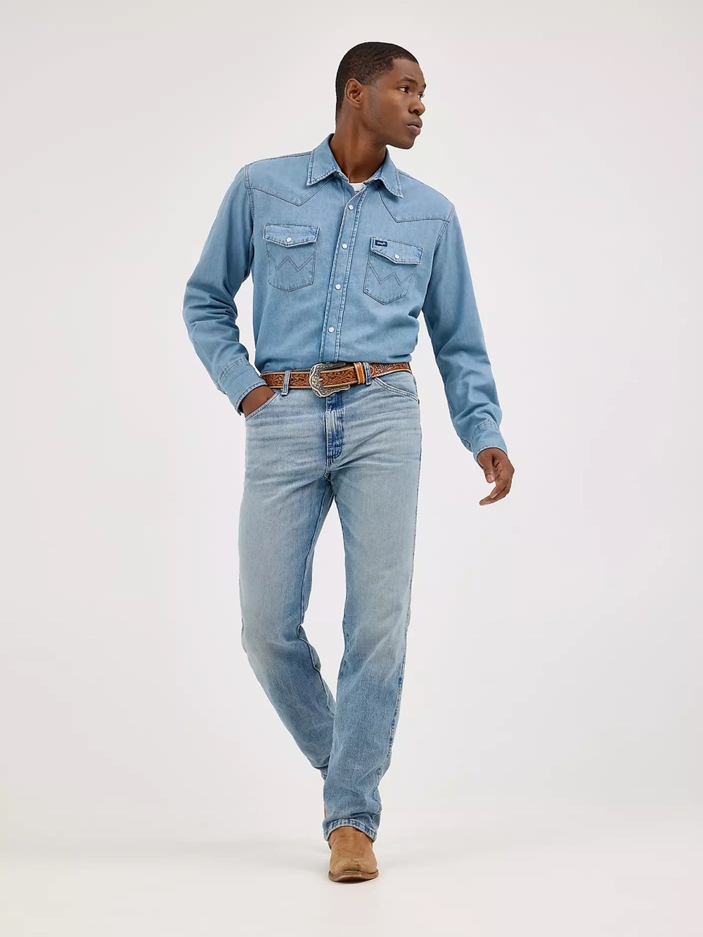 Wrangler Y2K 100% Cotton Texas Cowboy Cut Straight Leg Jeans, Light Wash – 29x30